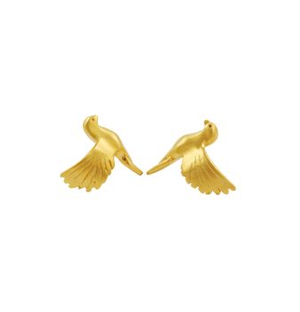 Turtle Dove Earrings In Gold Plated Silver, 2 of 3