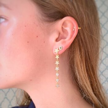 Falling Star 18 K Gold Plated Earrings, 3 of 6