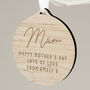 Personalised Message Round Wooden Hanging Decoration, thumbnail 4 of 6