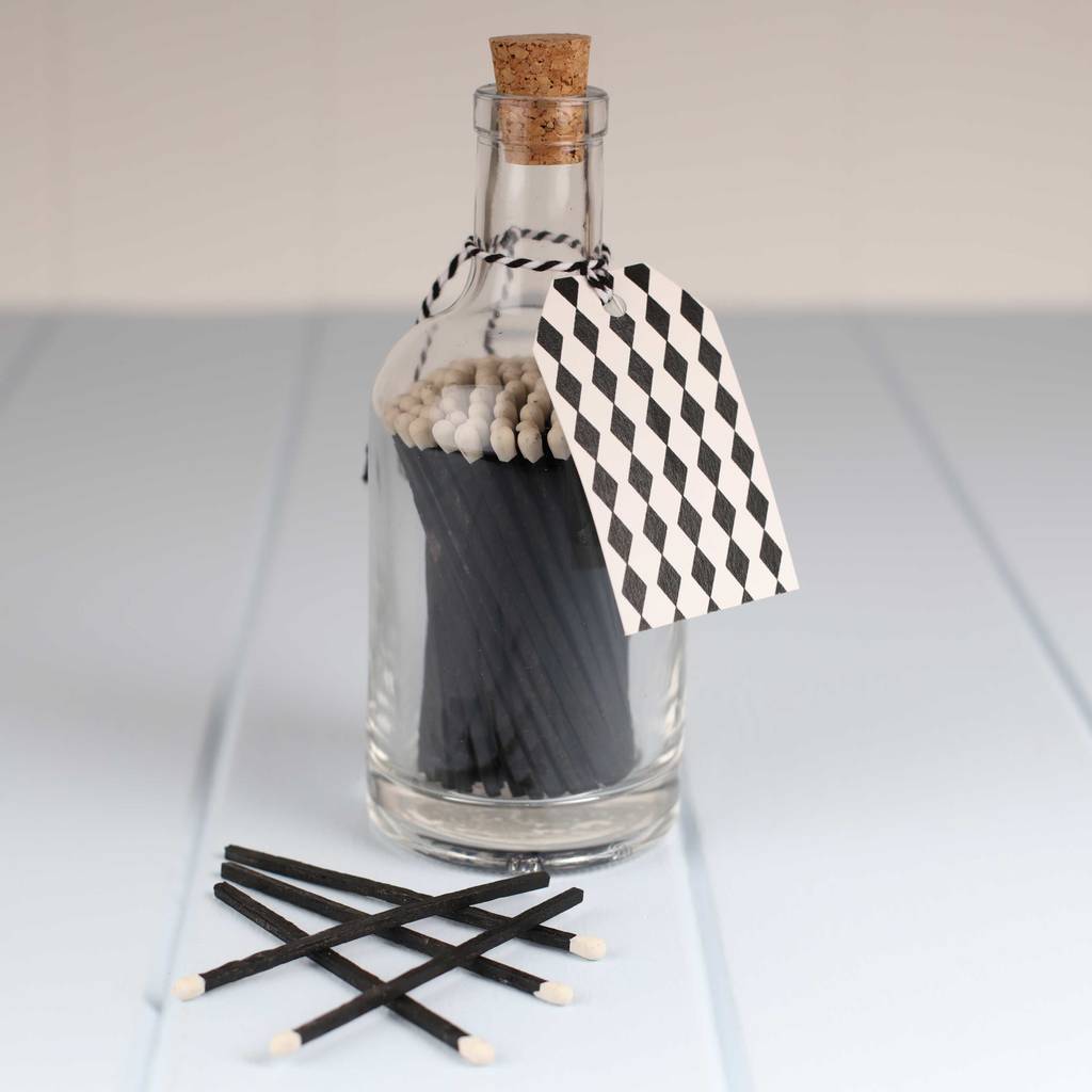 log burner long matches in a jar by nest