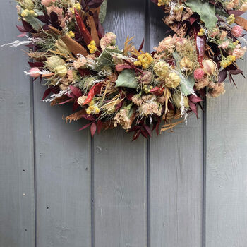 Dried Autumn Wreath With Chillies 'Hansel', 10 of 11