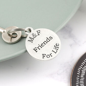 Friendship Gift Personalised Round Pewter Keyring, 3 of 8