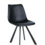 Black Faux Leather And Steel Dining Chair Set Of Two, thumbnail 1 of 5