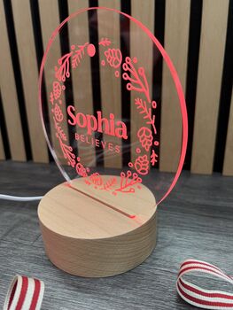 Personalised 'We Believe' Christmas LED Light, 5 of 6