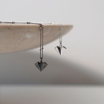 Geometric Heart Oxidised Sterling Silver Necklace, 7 of 12