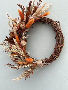 Large Dried Flower Autumn Wreath, 3 of 12