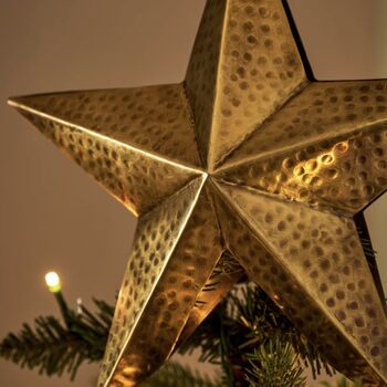 Cotswold Hammered Star Tree Topper, 2 of 5