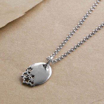 Sterling Silver Star Oval Necklace, 2 of 3