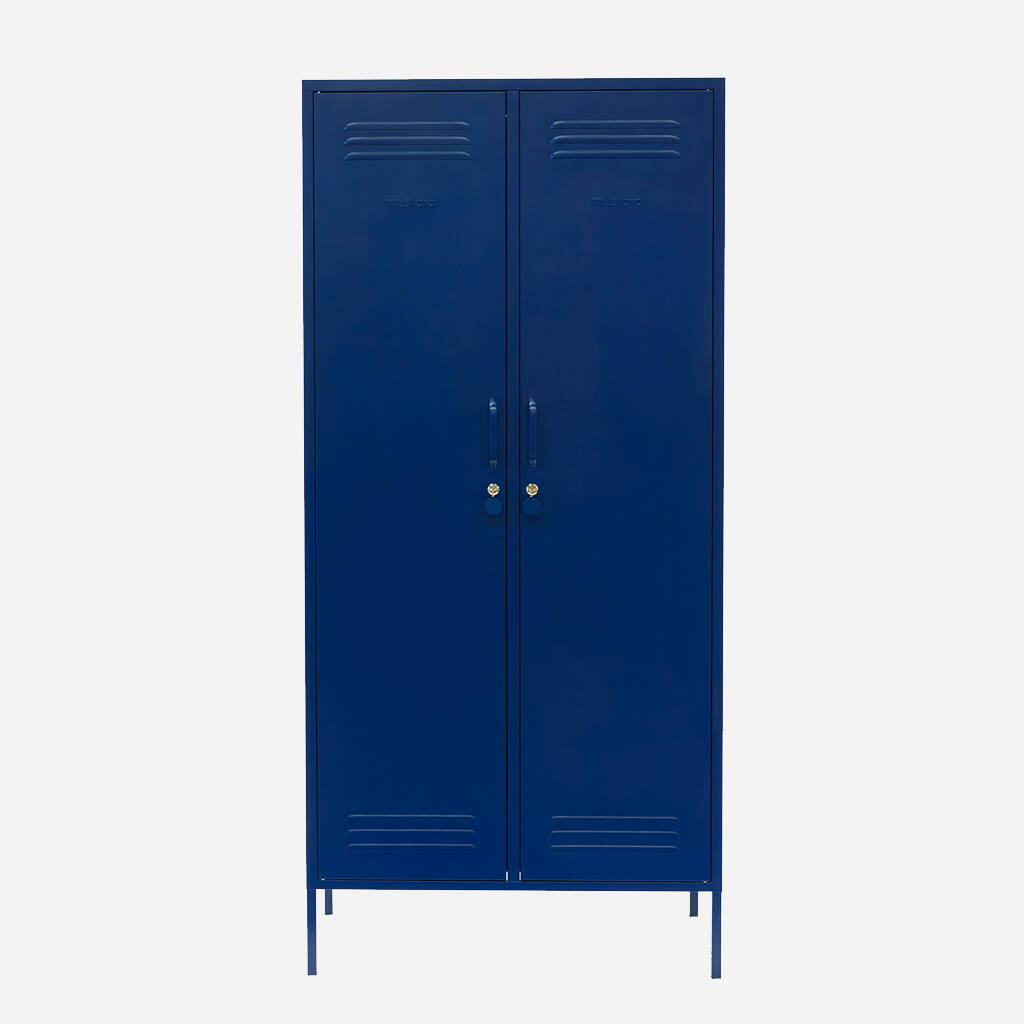 The Double Tall Locker Storage Unit In Navy Blue By Little Deer