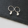 Huggie Hoops With Organic Coin 9ct Gold Or Silver, thumbnail 2 of 3