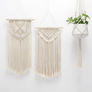 Pack Of Two Macrame Woven Wall Hanging Decoration, 4 of 4