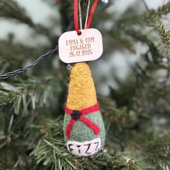Personalised Bottle Of Fizz Champagne Bauble, 2 of 4