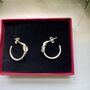 Lucky Knot Open Hoop Earrings In Sterling Silver, thumbnail 2 of 4
