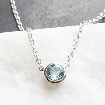 sterling silver aquamarine necklace by wue | notonthehighstreet.com