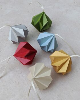 Metallic Diamond Origami Paper Christmas Decoration, 4 of 8