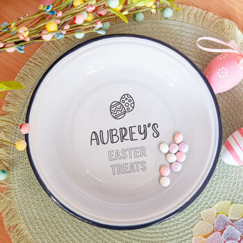 Personalised Easter Treats Enamel Bowl, 2 of 5