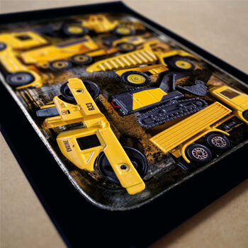 Personalised Toy Diggers Construction Vehicles Print, 4 of 5