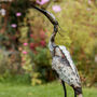 Egret Heron Handmade Recycled Metal Garden Sculpture, thumbnail 5 of 5