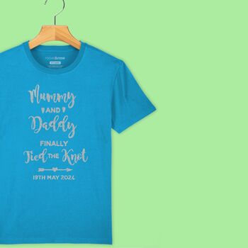 'Mummy And Daddy Finally Tied The Knot' Boys/Girls Wedding T Shirt, 5 of 12