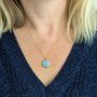 The Circle Aquamarine March Birthstone Necklace, Gold, thumbnail 2 of 7
