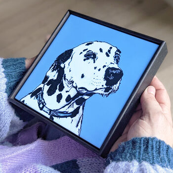 Personalised Pet Portrait Framed Tile, 3 of 5