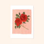 Pink And Red Rose Print, Unframed, thumbnail 2 of 2