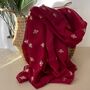 Rose Gold Bee Print Scarf In Burgundy, thumbnail 1 of 2