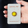 Gold Sunshine Enamel Pin Badge, thumbnail 3 of 6