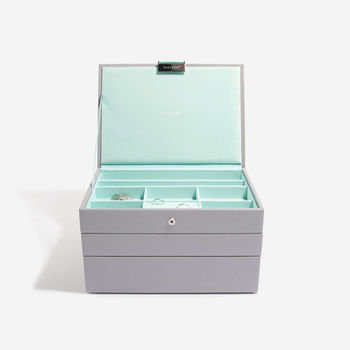 Dove Grey With Mint Classic Jewellery Box, 4 of 8
