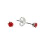 Mini Sterling Silver Ruby Cz Stud Earrings, thumbnail 3 of 7