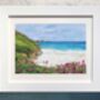 Porthcurno Cornwall Upcycled Paper Collage Print, thumbnail 1 of 6