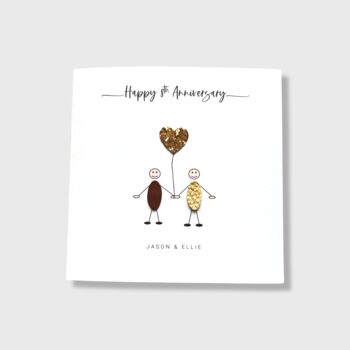 8th Wedding Anniversary Card Personalised Bronze, 2 of 5