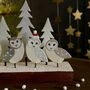 Tin Barn Owls On Block Christmas Decoration, thumbnail 2 of 2