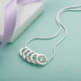 50th Birthday Five Silver Rings Necklace, thumbnail 2 of 7