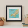 Personalised Cornwall Map Print Wall Art, thumbnail 1 of 5