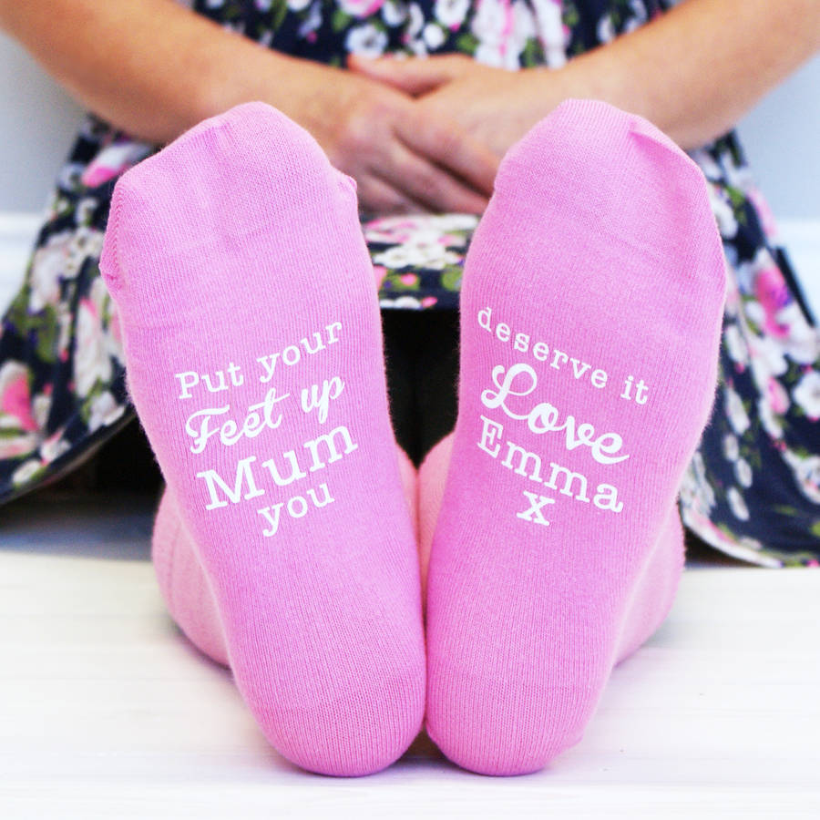 Personalised Womens Put Your Feet Up Socks By Sparks And Daughters
