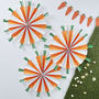 Easter Carrot Shaped Party Fan Decorations Three Pack, thumbnail 1 of 3
