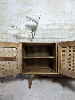 Low Slung Rattan And Wood Sideboard, 3 of 5
