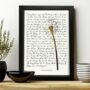 Metallic Personalised Dandelion Lyrics Print, thumbnail 1 of 8