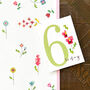 Mini Cross Stitch 6th Birthday Card, thumbnail 1 of 5