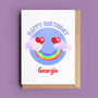 Personalised Rainbow Smiley Face Birthday Card, thumbnail 1 of 3