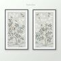 Peony And Butterfly Chinoiserie Set Of Two Prints, thumbnail 3 of 5