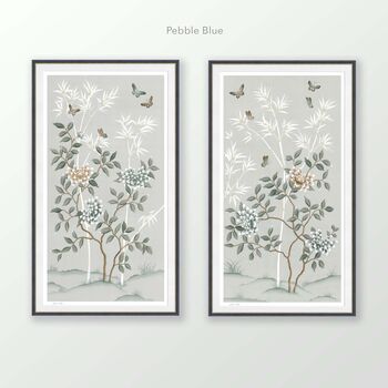 Peony And Butterfly Chinoiserie Set Of Two Prints, 3 of 5
