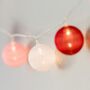 Pink Cotton Ball Fairy Lights, thumbnail 2 of 6