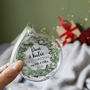 First Married Wreath Christmas Glass Bauble Decoration, thumbnail 7 of 10