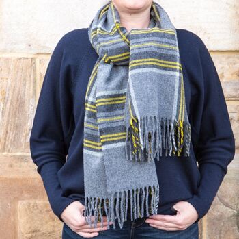 Merino Wool Check And Plain Extra Wide 70cm Stoles, 6 of 12