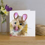 Inky Mouse Blank Greeting Card, thumbnail 1 of 4