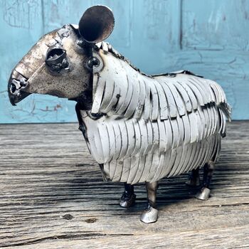 Recycled Metal Sheep Sculpture Art100, 4 of 6