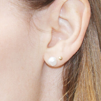 Baroque Pearl Silver Stud Earrings, 2 of 8
