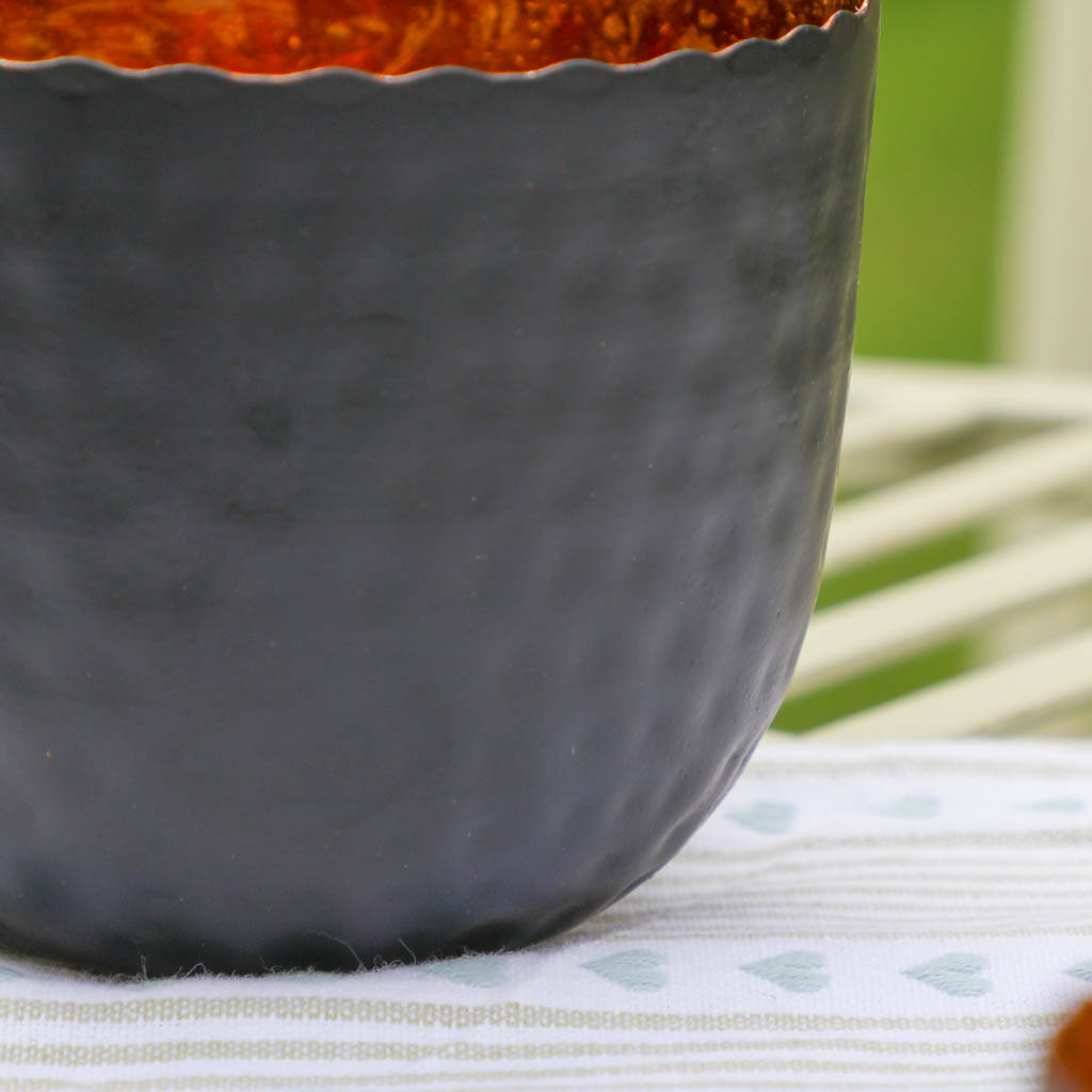 Black And Copper Set Of Three Tea Light Holders By Dibor